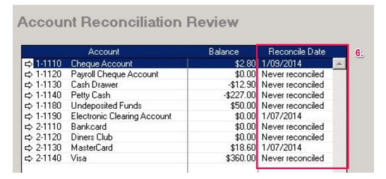 6. Bank Account Reconciliation